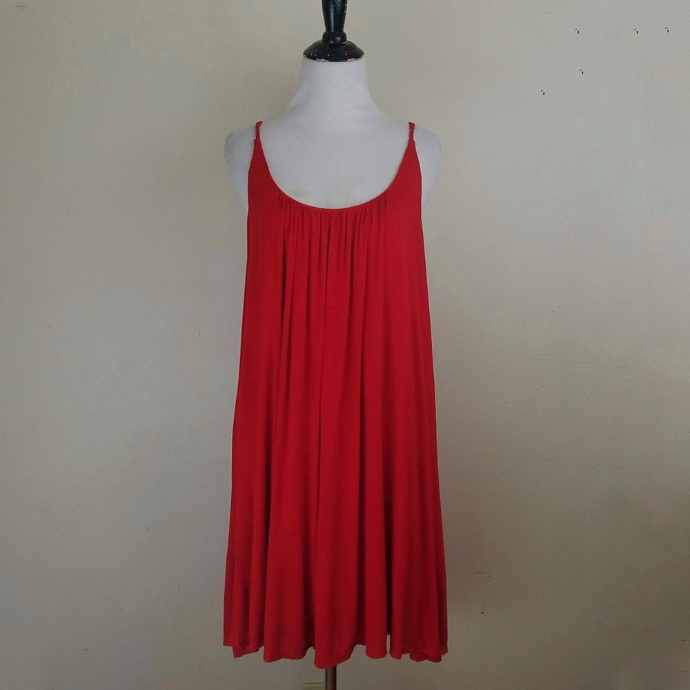 ModCloth Red Draping Backless Red Dress